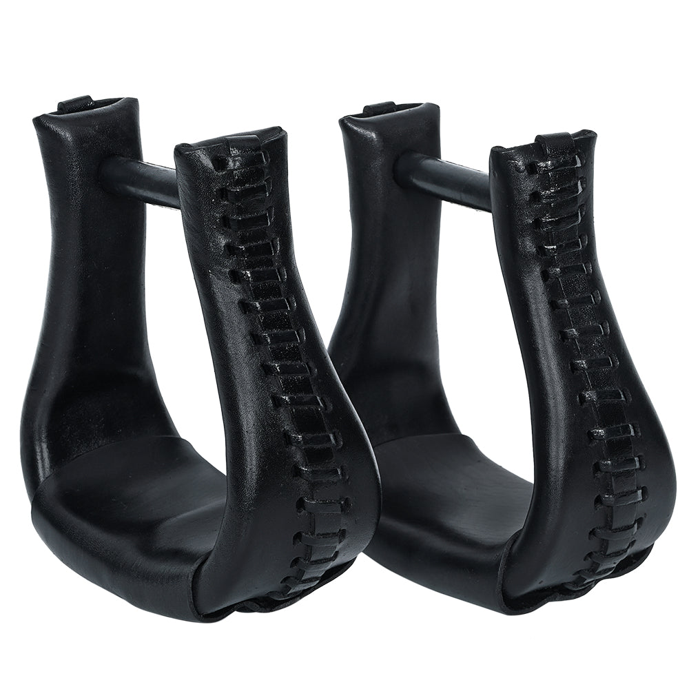 Hilason Western Saddle Bell Oil Leather Horse Stirrups Neck 3 In