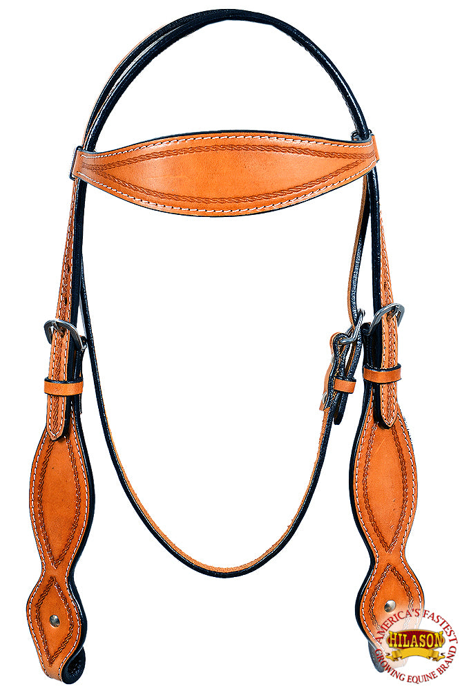 Hilason Western Horse Headstall Bridle American Leather Tan