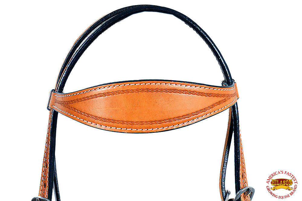 Hilason Western Horse Headstall Bridle American Leather Tan