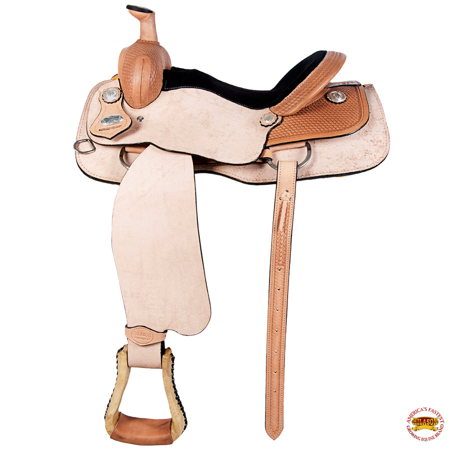 15 In Western Horse Saddle American Leather Ranch Roping Cowboy Hilason - Uhorse