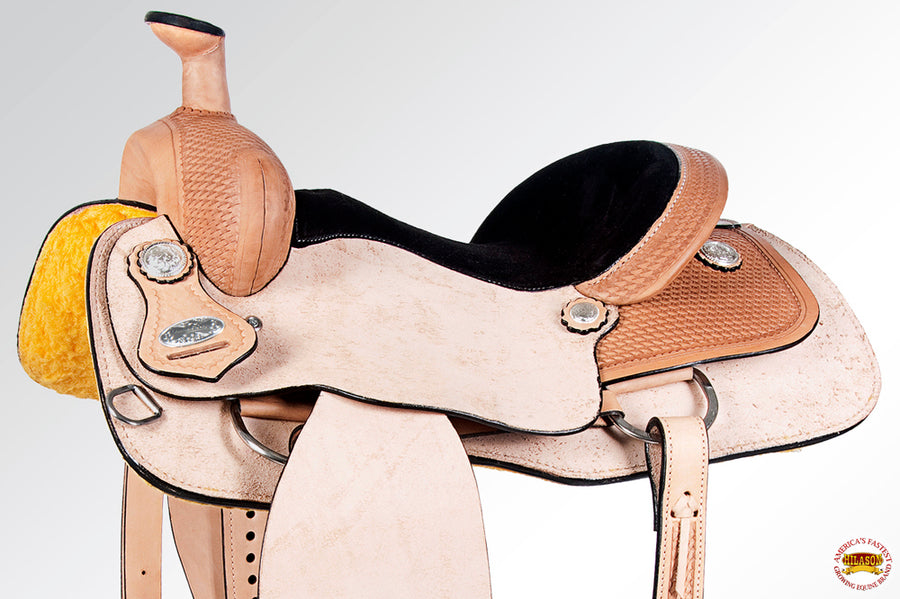 HILASON Western Horse Saddle American Leather Ranch Roping Cowboy Rough Out Tan | Hand Tooled Wade & For Horses