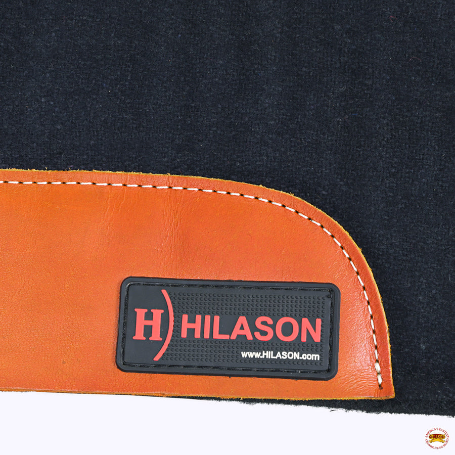 HILASON Western Wool Felt Horse Saddle Pad W/ Distressed Wear Leather | for Horses