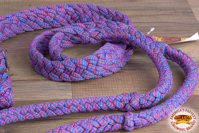 Hilason Braided Poly Barrel Racing Contest Flat Reins 1" X 8Ft Tan Black