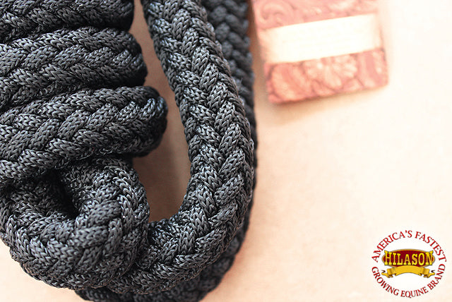 Hilason Horse Riding Poly Lead Rope Blue Tan 1" X 9 Ft.