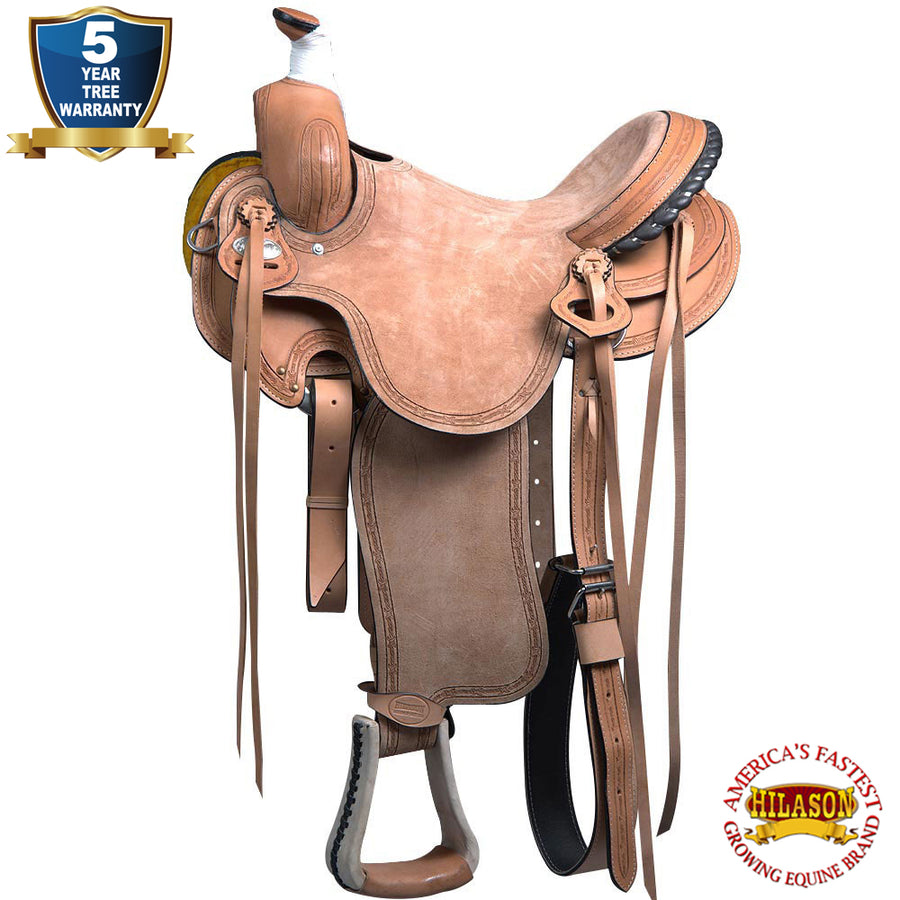 16 In W. H. Saddle American Leather Ranch Roping Cowboy Hilason – by Hilason – Cowboy and equestrian accessories