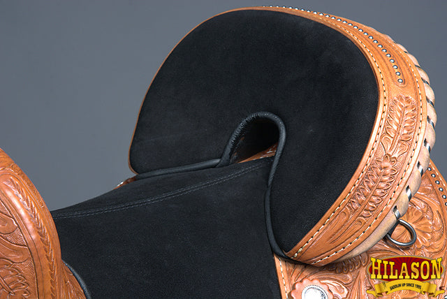 HILASON Western Horse Treeless Trail Barrel American Leather Saddle | for Horses