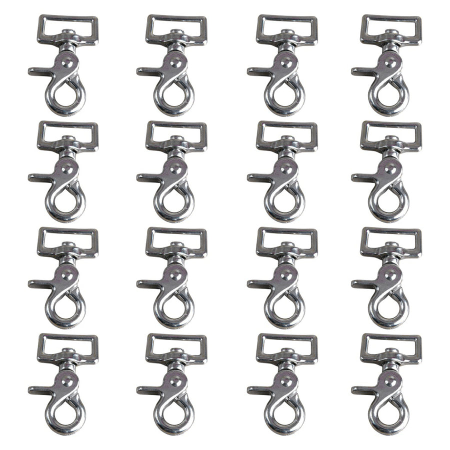 Metal swivel snap hooks with square attachment rings, set of 16 - Uhorse