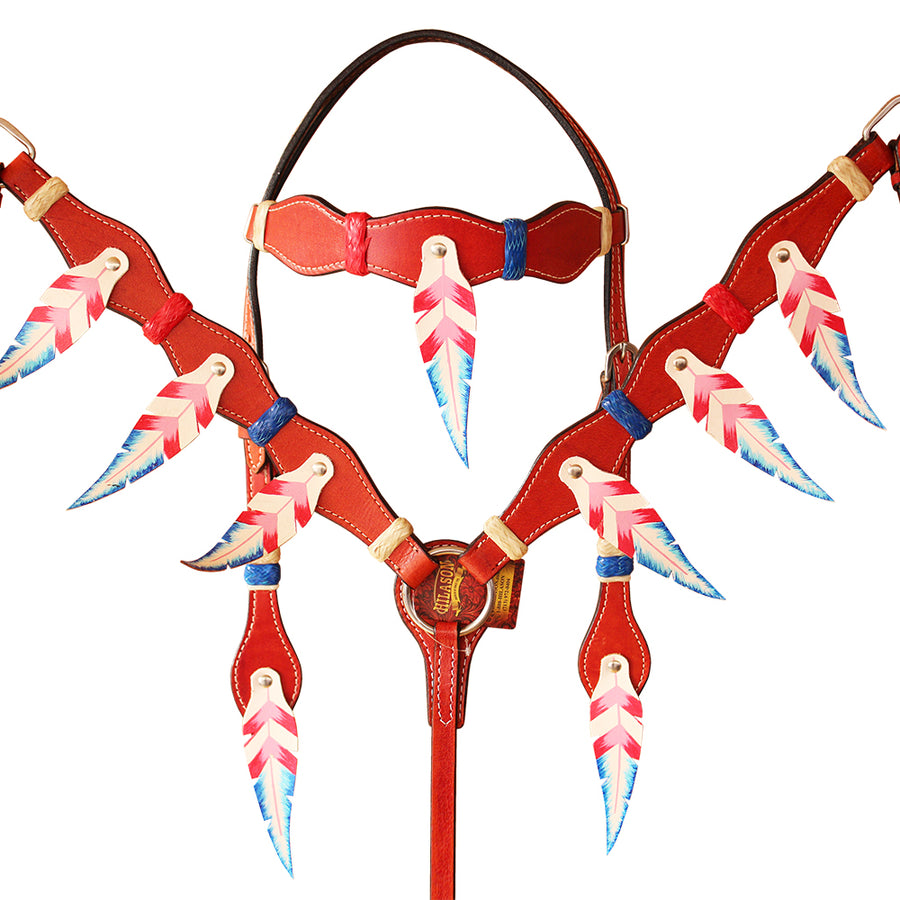 HILASON Western Horse Headstall Genuine American Leather Mahogany