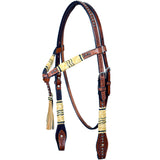 Western Horse Headstall Tack Bridle American Leather Braided Hilason