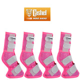 4 Pack Cashel Fly Prevention Horse Leg Guard Cool Mesh Boots Pink