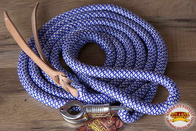 9 Feet Hilason Horse Riding Nylon Round Lead Rope Blue