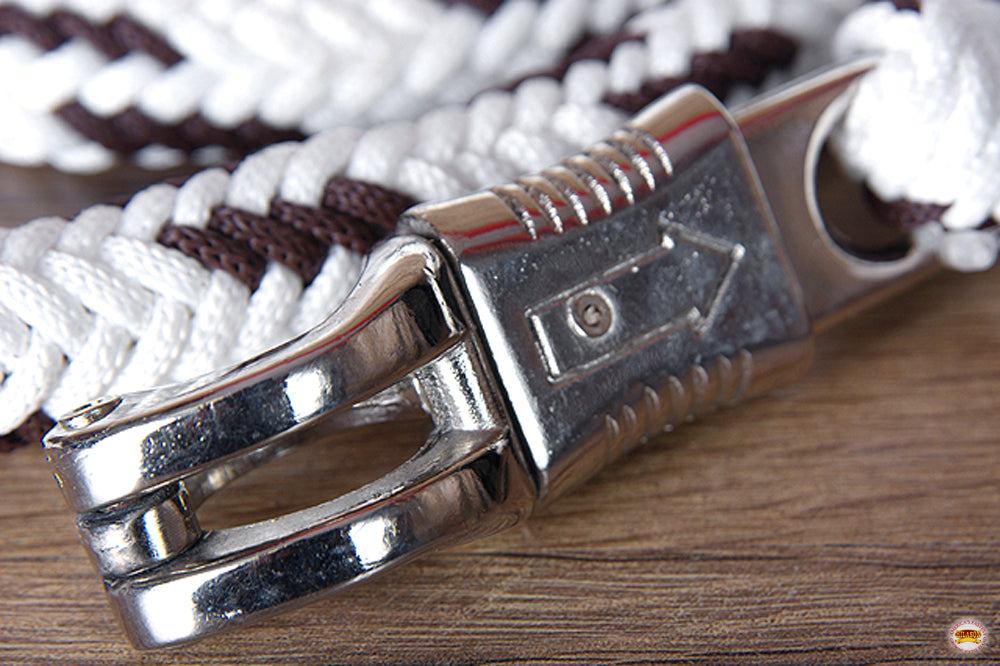 Hilason Horse Riding Poly Lead Rope Blue Tan 1" X 9 Ft.