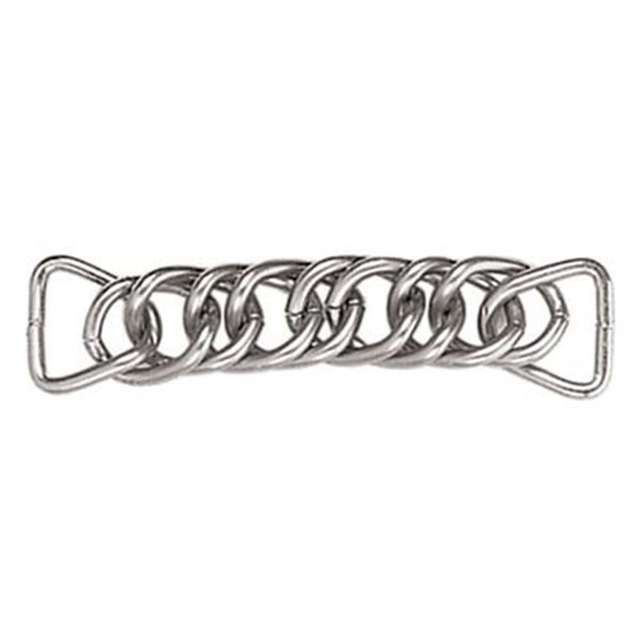 U-4-1/2'' Hilason Tack Nickle Plated Double Link Horse Curb Mouth Chain - Uhorse