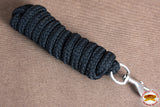 Hilason Horse Riding Poly Lead Rope W/ Trigger Snap Black 1/4" X 9 Ft.