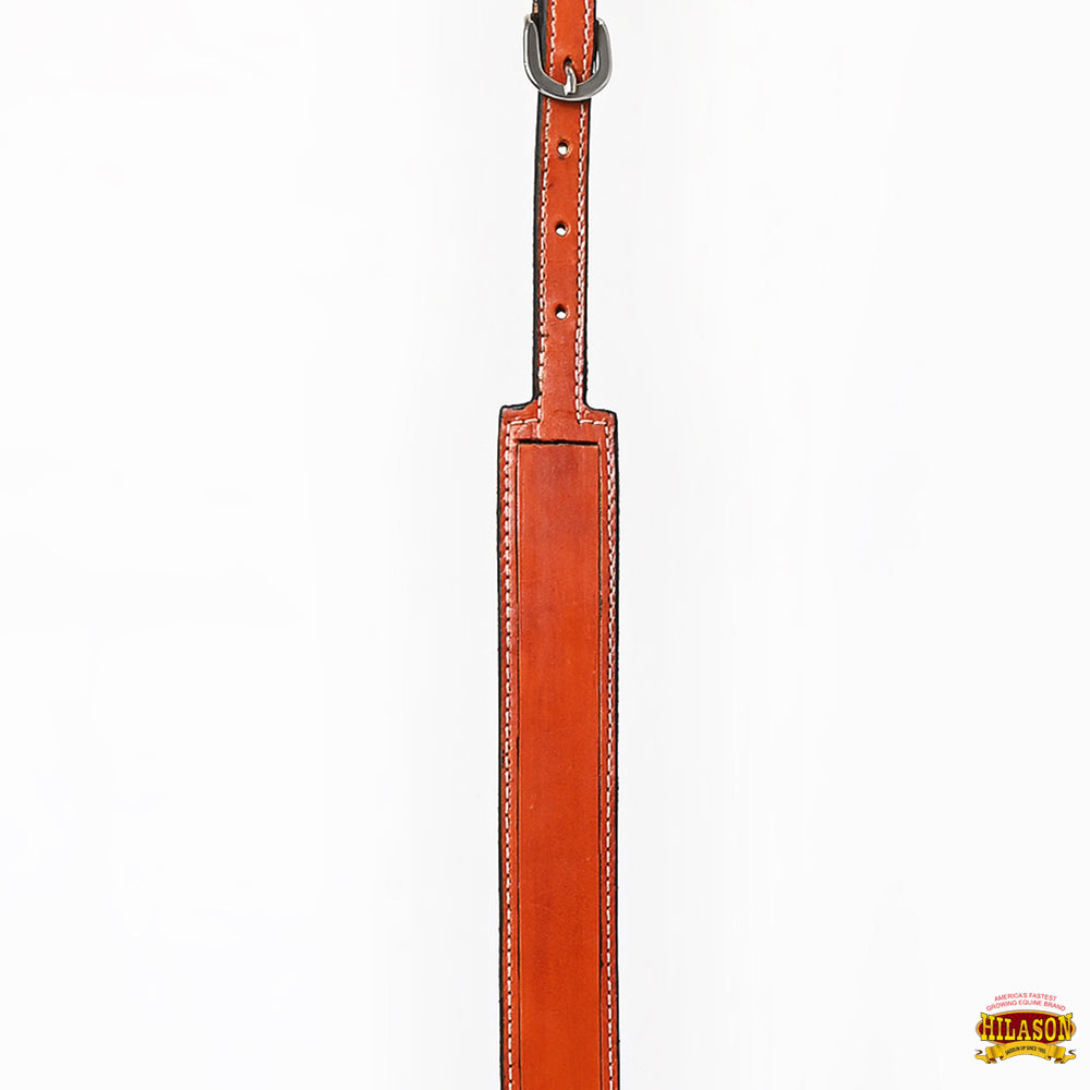 Hilason Horse Size Leather Breast Collar Wither Strap Tan Adjusts 24"-27"