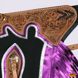 Hilason Handmade Genuine Leather Chaps Adult Handtooled Rodeo Bull Riding