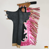 Hilason Handmade Genuine Leather Chaps Adult Handtooled Rodeo Bull Riding