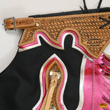Hilason Handmade Genuine Leather Chaps Adult Handtooled Rodeo Bull Riding