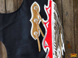 Hilason Handmade Genuine Leather Chaps Adult Handtooled Rodeo Bull Riding