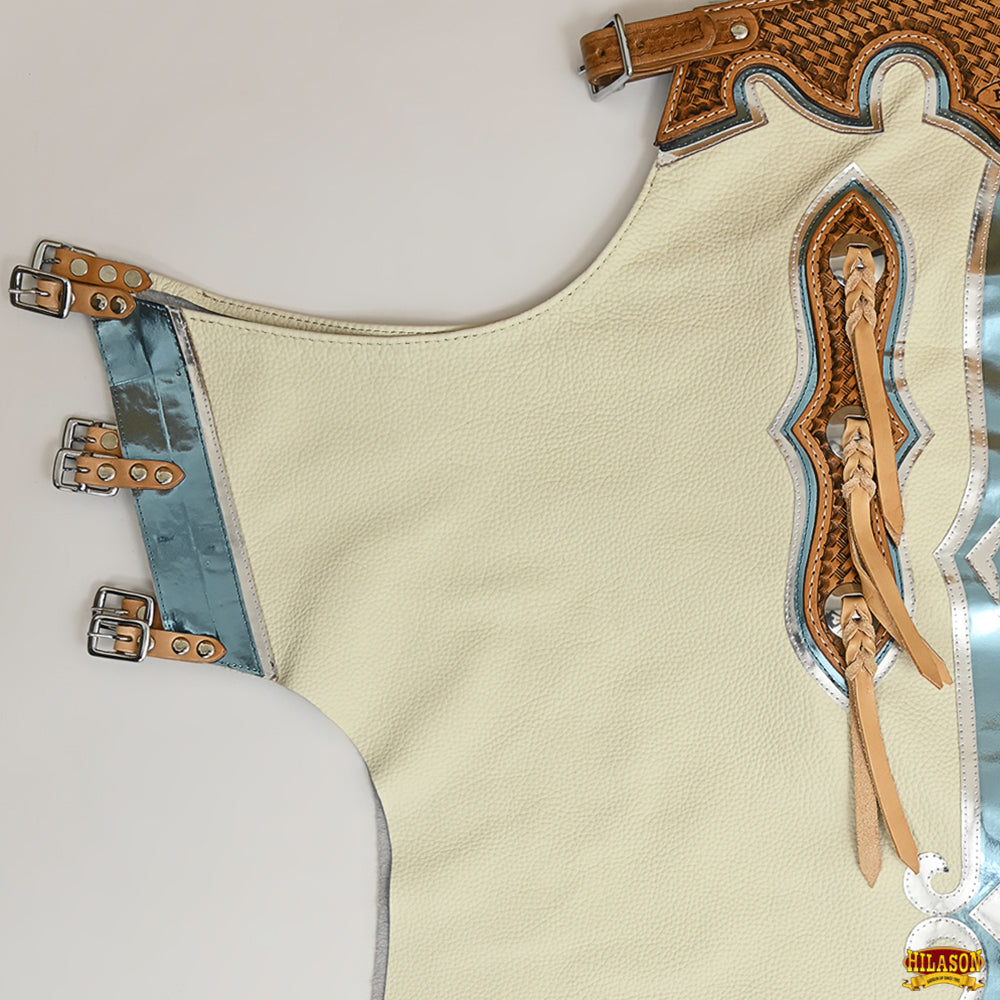 Hilason Handmade Genuine Leather Chaps Adult Handtooled Rodeo Bull Riding