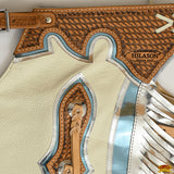 Hilason Handmade Genuine Leather Chaps Adult Handtooled Rodeo Bull Riding