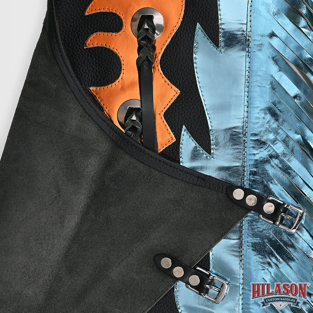 Western Youth Child Rodeo Bronc Bull Riding Show Genuine Leather Chaps