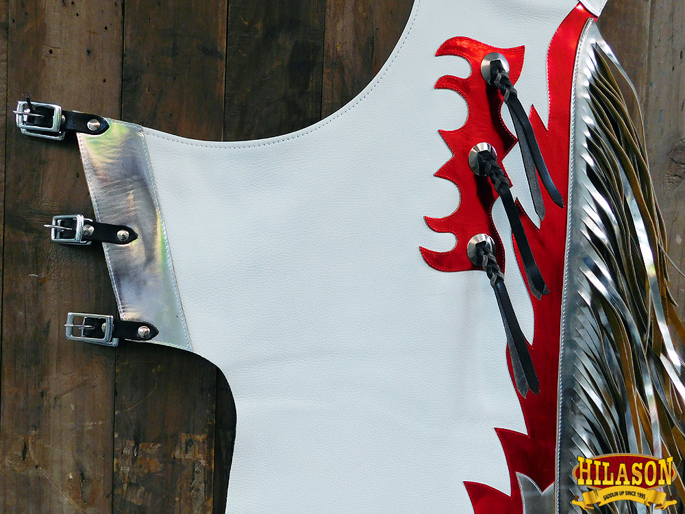 Western Youth Child Rodeo Bronc Bull Riding Show Genuine Leather Chaps