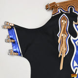Hilason Handmade Genuine Leather Chaps Adult Handtooled Rodeo Bull Riding