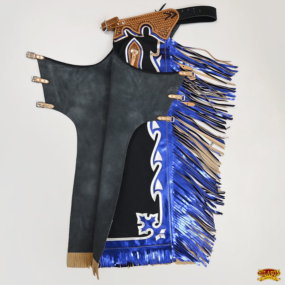 Hilason Handmade Genuine Leather Chaps Adult Handtooled Rodeo Bull Riding