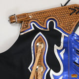 Hilason Handmade Genuine Leather Chaps Adult Handtooled Rodeo Bull Riding