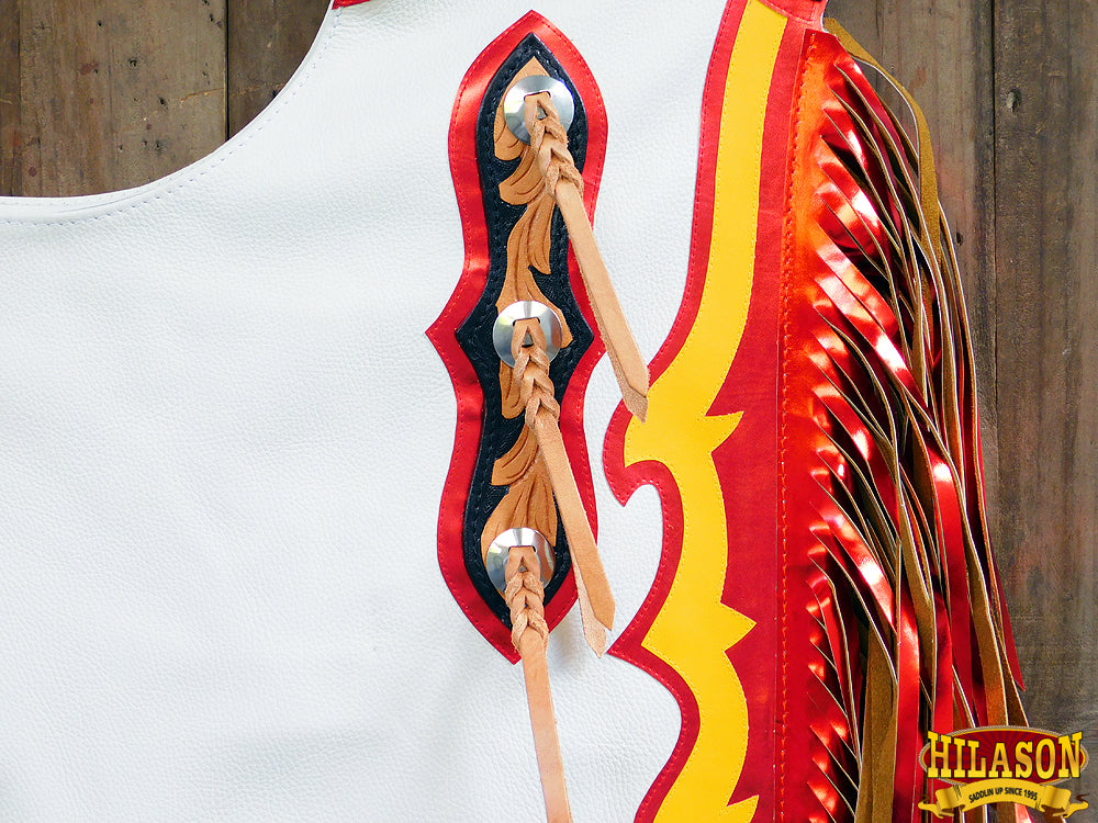 Hilason Handmade Genuine Leather Chaps Adult Handtooled Rodeo Bull Riding