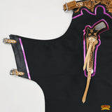 Hilason Pro Rodeo Bull Riding Chaps Genuine Leather Western Black