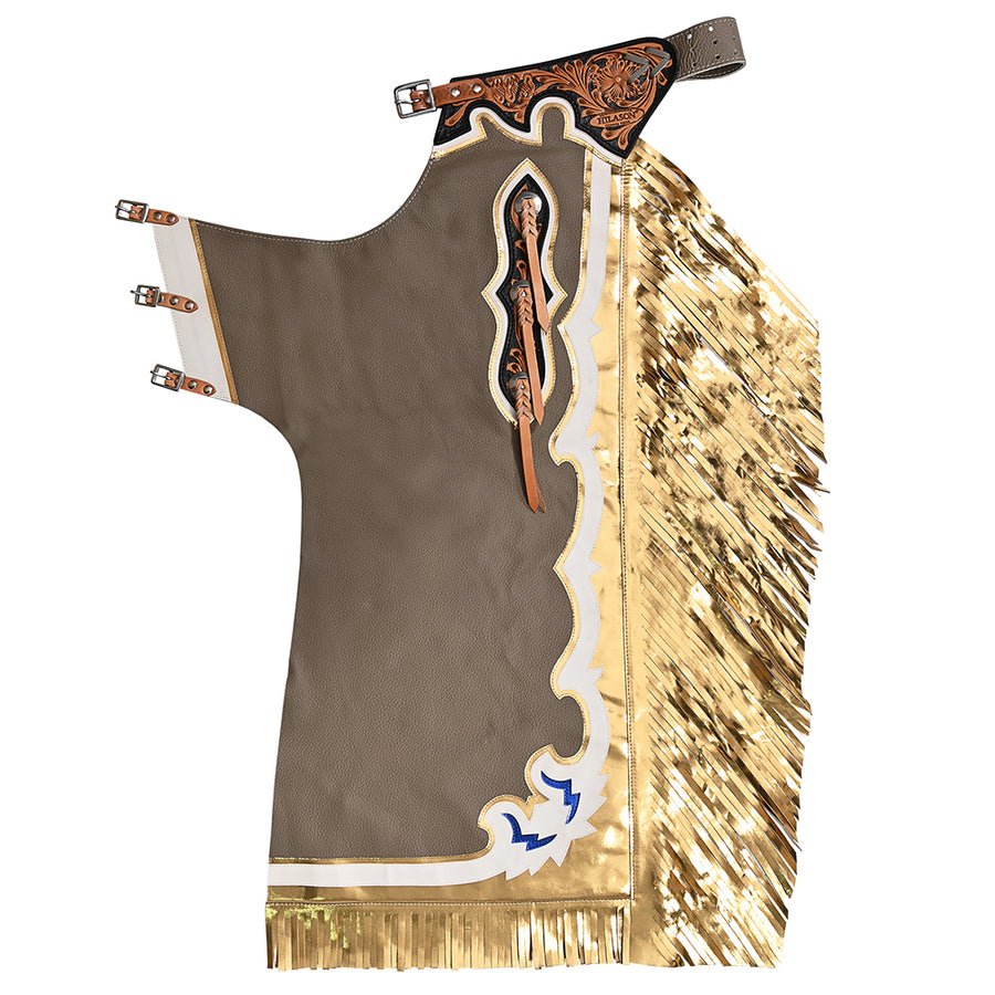 HILASON Western Genuine Leather Pro Rodeo Bull Riding Chaps Unisex