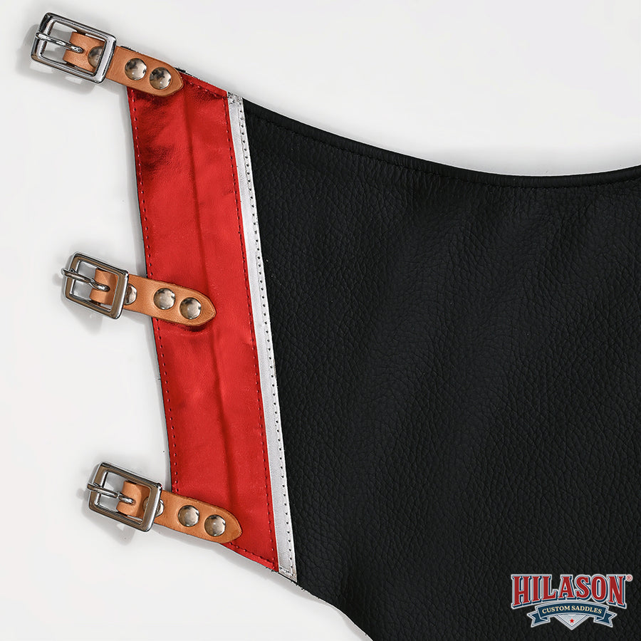 HILASON Bull Riding Genuine Black Leather Pro Rodeo Western Chaps Base | for Men and Women Unisex