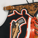 Hilason Handmade Genuine Leather Chaps Adult Handtooled Rodeo Bull Riding