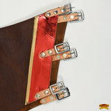 Hilason Pro Rodeo Bull Riding Chaps Smooth Genuine Leather Western Brown