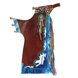 Hilason Handmade Genuine Leather Chaps Adult Handtooled Rodeo Bull Riding