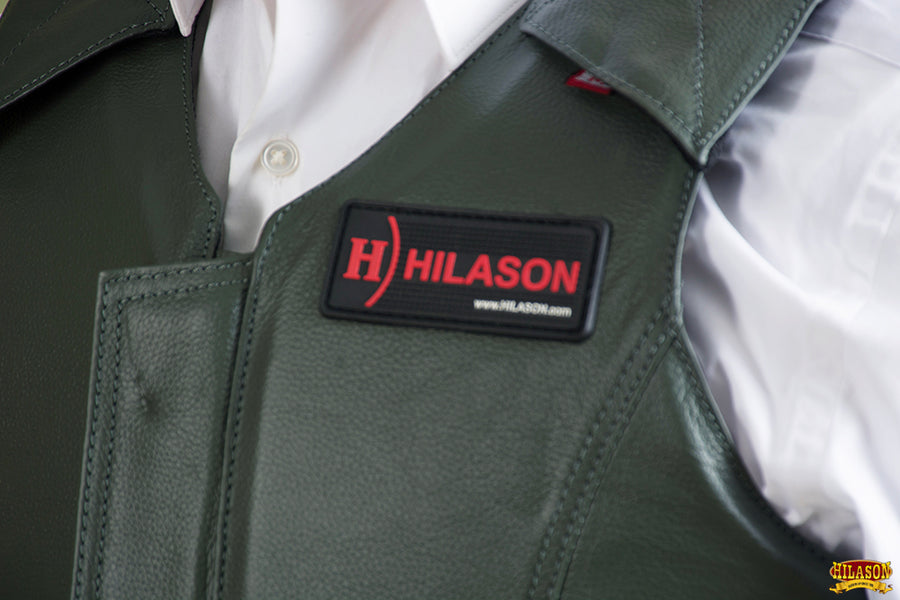 HILASON Safety Bull Riding Vest Protective Leather Hunter Green | Equestrian Unisex |Rodeo