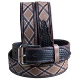 44 Inch 3D Brown Mens Basketweave Western Leather Cowboy Fashion Belt