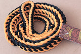 Hilason Braided Poly Barrel Racing Contest Flat Reins 1" X 8Ft Tan Black