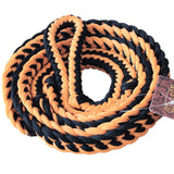 Hilason Braided Poly Barrel Racing Contest Flat Reins 1" X 8Ft Tan Black