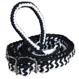 Hilason Braided Poly Barrel Racing Contest Flat Reins 1" X 8Ft Tan Black