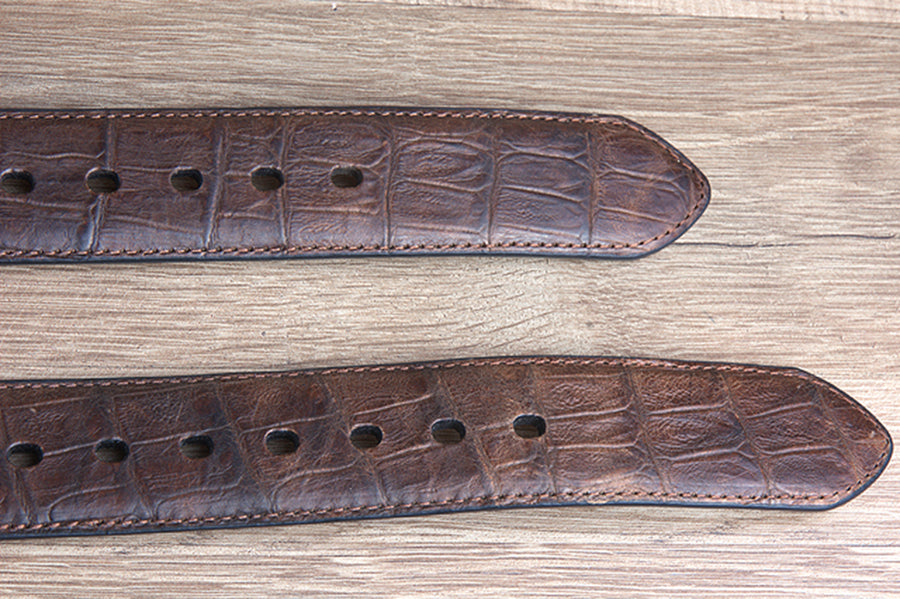 42" Roper Western 1.5" Gator Print Leather Cowboy Mens Belt Silver Buckle Cognac