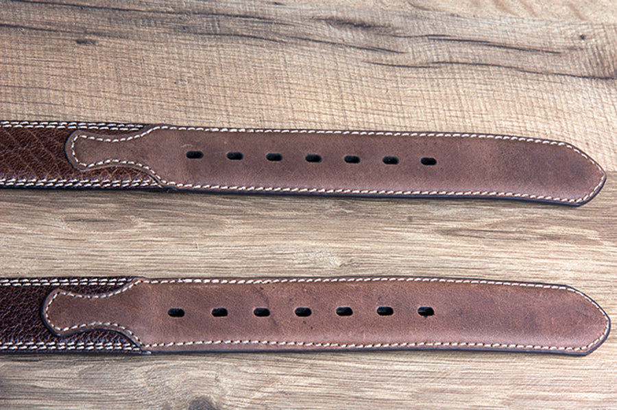 John Deere Men's Crazy Horse Leather Cowboy Belt Silver Floral Engraved Buckle