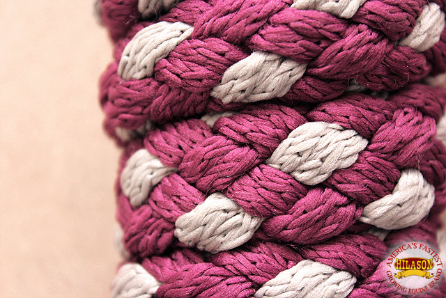 Hilason Horse Riding Poly Lead Rope Brown Tan 1/4" X 8 Ft.