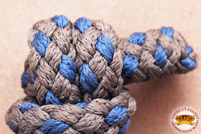 Hilason Horse Riding Poly Lead Rope Brown Tan 1/4" X 8 Ft.