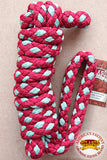 Hilason Horse Riding Poly Lead Rope 1/4" X 9 Ft. Red Turquoise