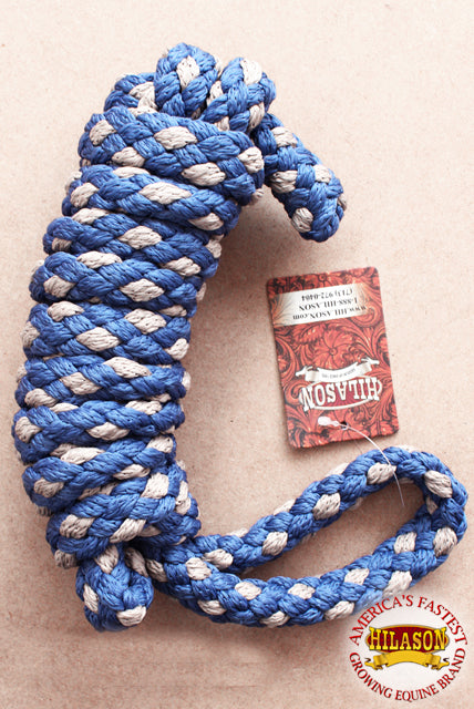 Hilason Horse Riding Poly Lead Rope Brown Tan 1/4" X 8 Ft.