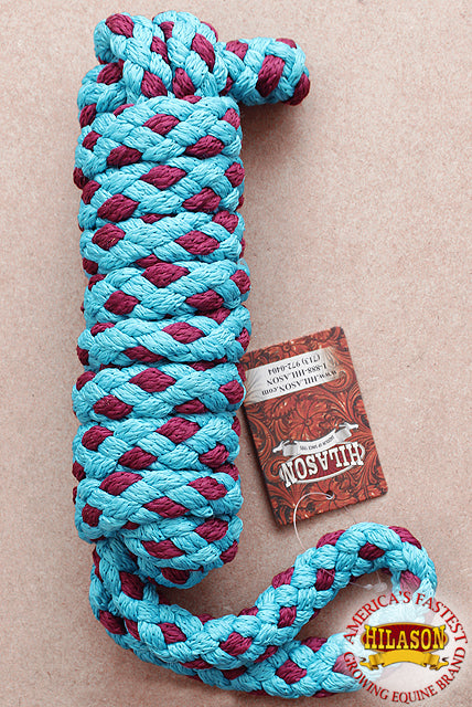 Hilason Horse Riding Poly Lead Rope 1/4" X 9 Ft. Red Turquoise