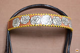 HILASON Western Horse American Leather Headstall & Breast Collar Set Tack Tan